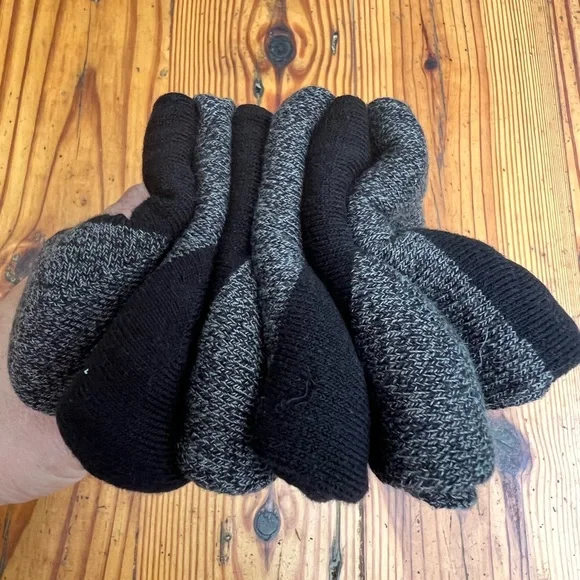 TIMBERLAND 6 pack Cushioned Men’s Black and Gray Marled socks NWT - Picture 5 of 6